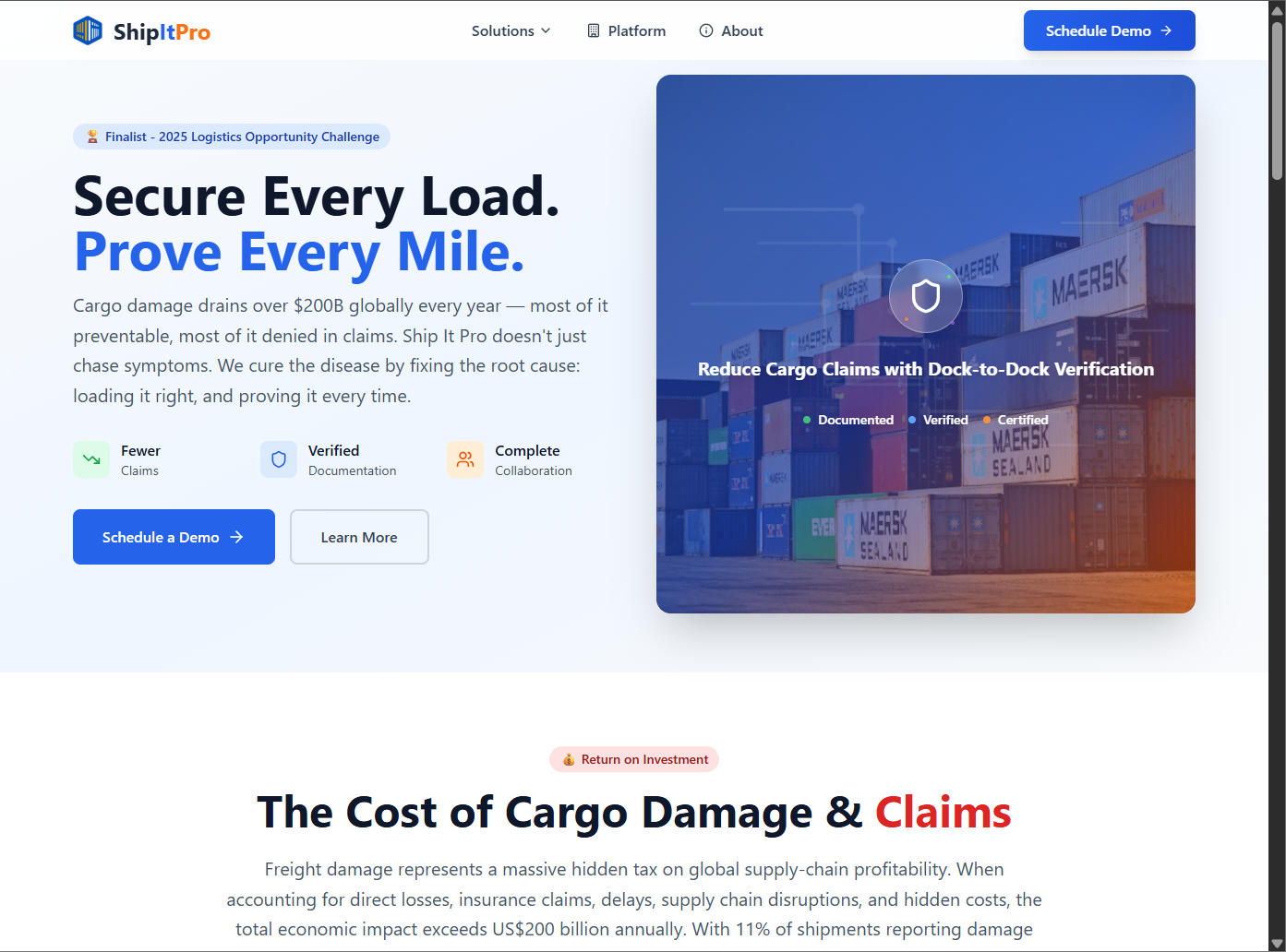 ShipItPro homepage screenshot